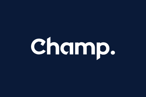 Champ logo op zwarte achtergrond